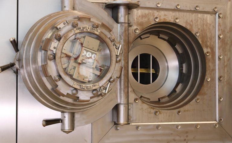 Central Bank of India Q2 results: heavy steel bank vault door standing open