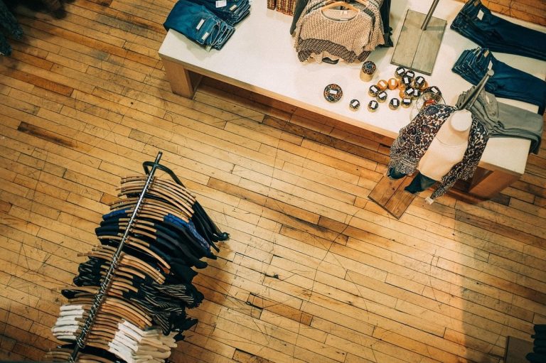 Fashion store interior with clothes racks, for the Dalal Street October 6 recap
