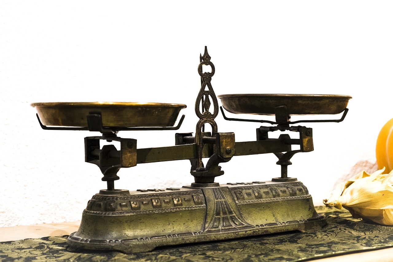 Delta hedging basics Nifty: antique brass balance scale with both pans level