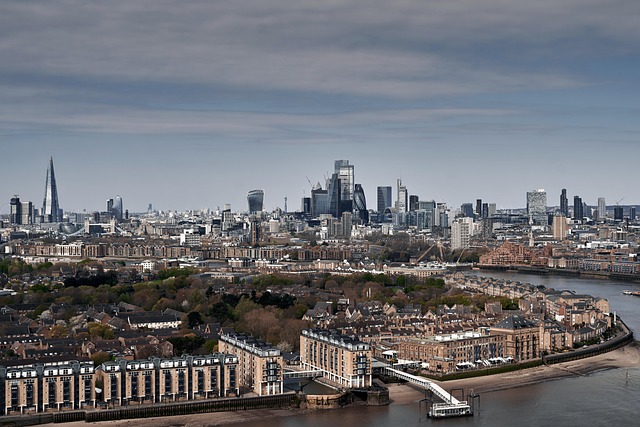 Global depository receipts: City of London financial district skyline seen from across the Thames