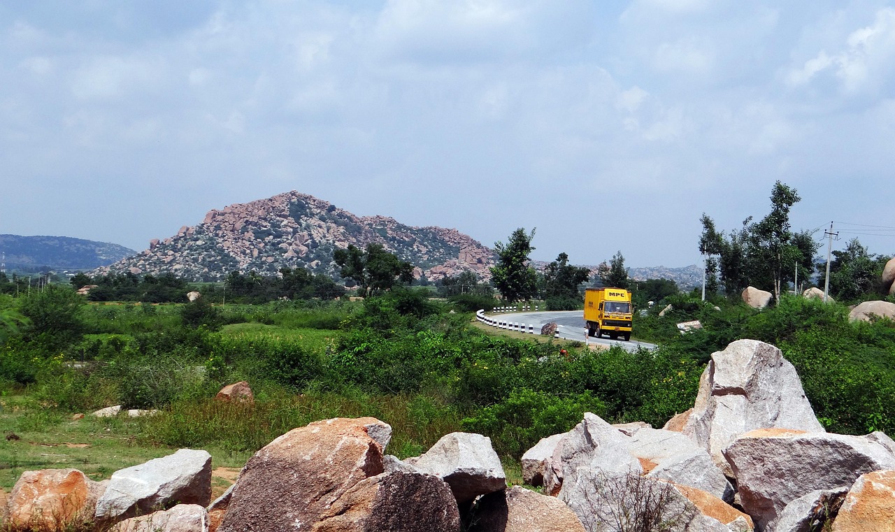 Shriram Finance Q2 results: a goods truck on a highway in Karnataka, India