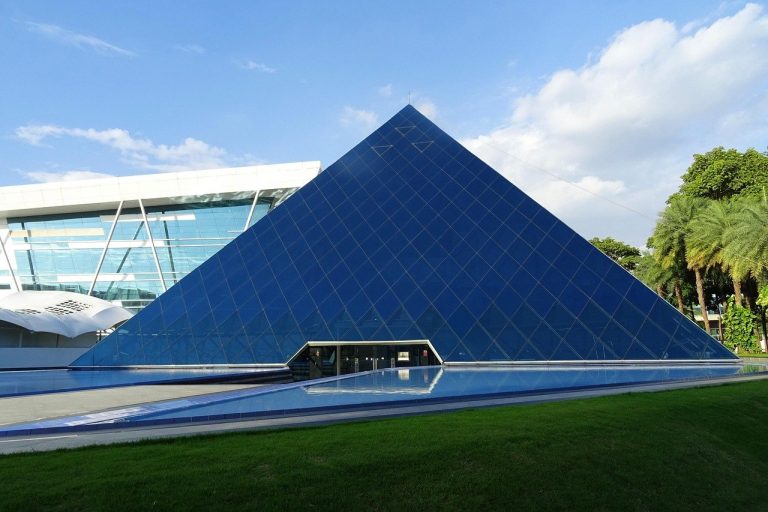 Sensex Nifty October 21: glass pyramid building at an Infosys campus in Bengaluru as IT stocks led gains