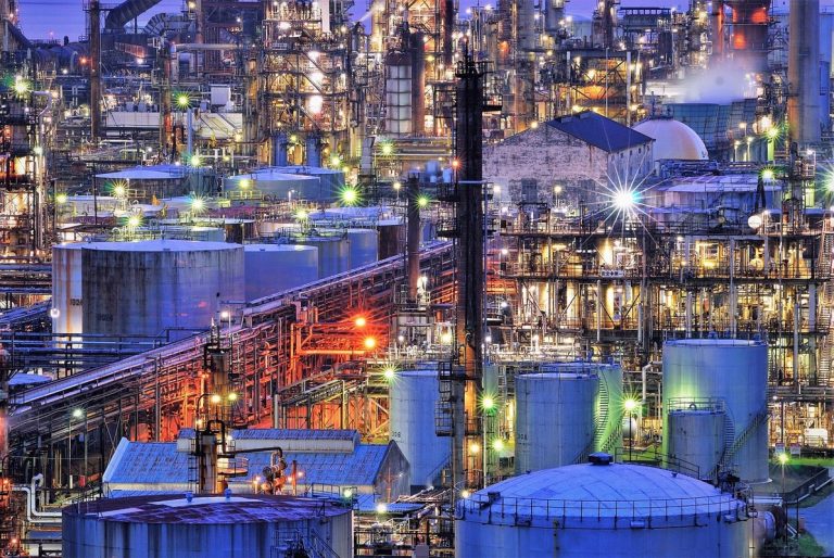 HPCL Q2 results: an oil refinery lit up at night