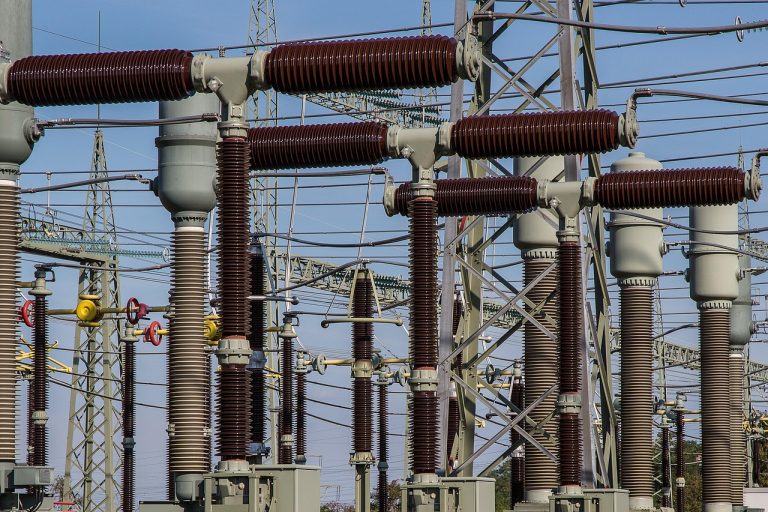 CG Power Q2 results: high-voltage transformer bushings and insulators at an electrical substation