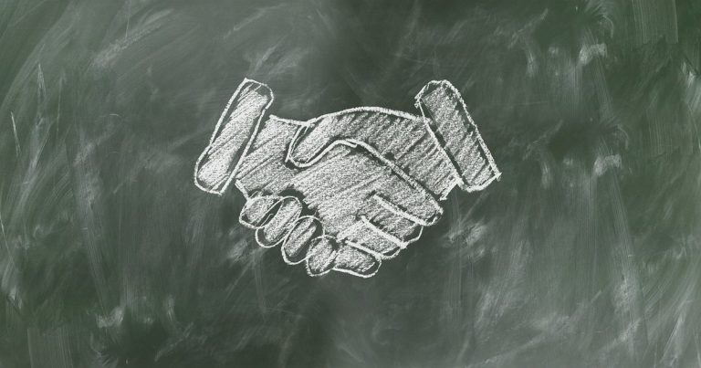 Ipo listing day pre-open session - business handshake