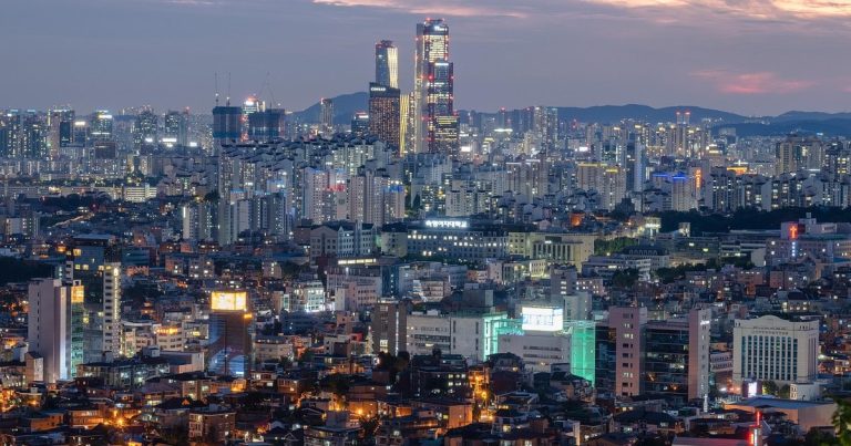Kospi crash today - seoul skyline