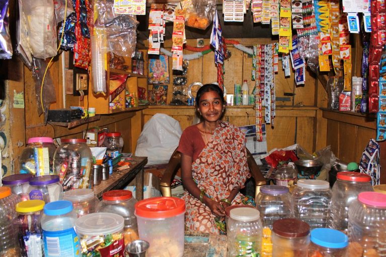 Market maker in SME IPO: a shopkeeper ready to buy and sell at her small store in India