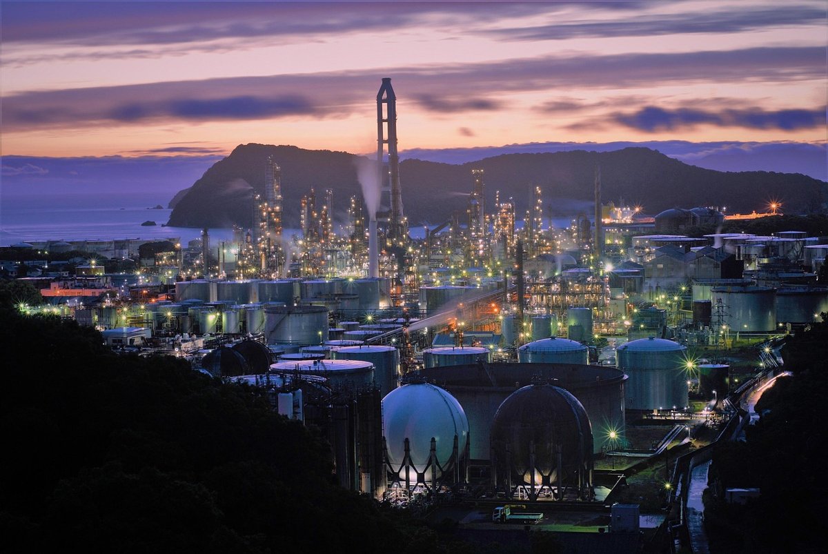 Oil refinery at dusk for the Nifty October 8 recap