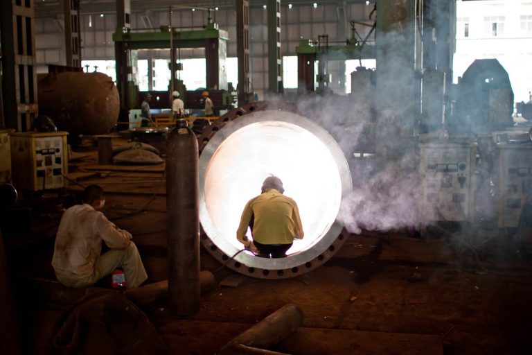 Welder at an Indian steel factory, for the Nifty sector scorecard October 2026