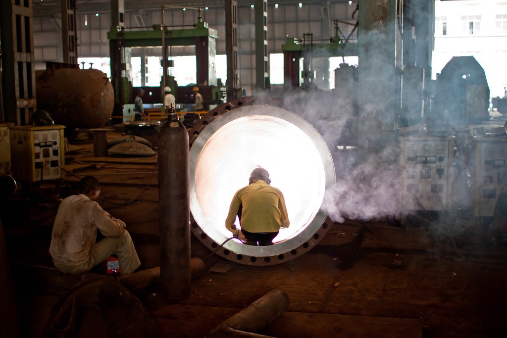 Welder at an Indian steel factory, for the Nifty sector scorecard October 2026