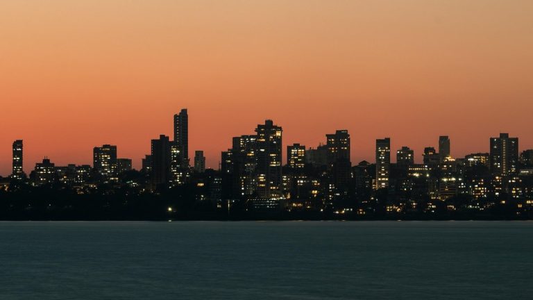 Mumbai skyline at dusk for the Sensex and Nifty October 5 recap