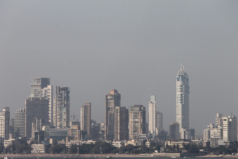 Top 10 most valued firms: Mumbai skyline of high-rise towers seen from Marine Drive