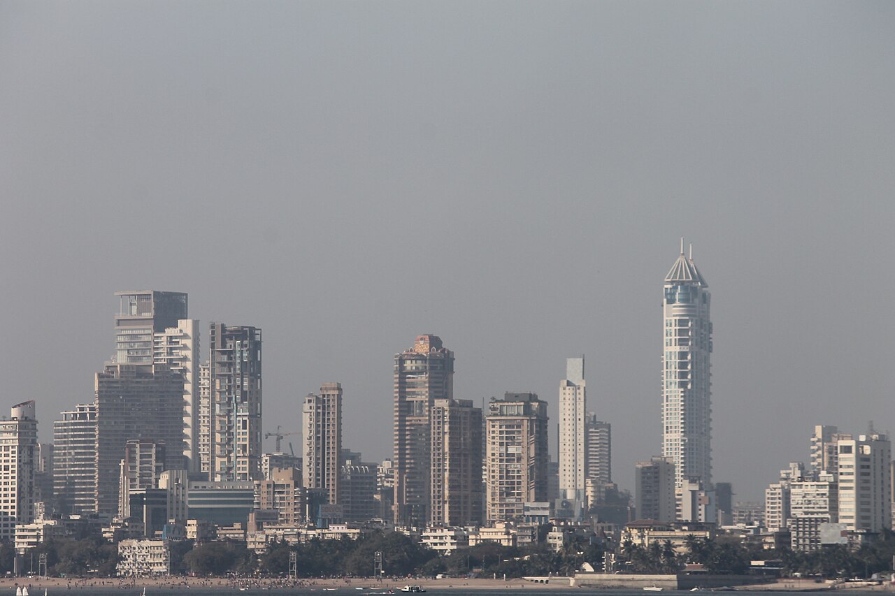 Top 10 most valued firms: Mumbai skyline of high-rise towers seen from Marine Drive